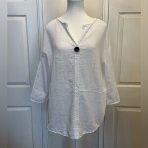 White Top with Button Accent
